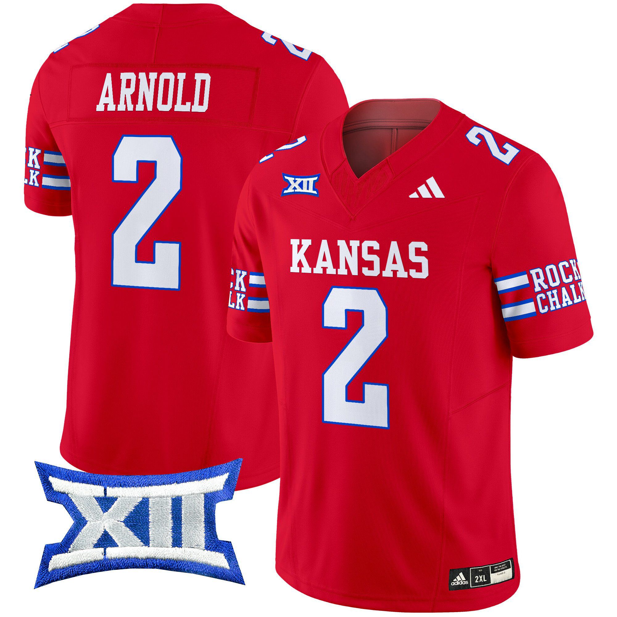 Men Kansas Jayhawks #2 Arnold Red 2024 Vapor Limited NCAA Jersey